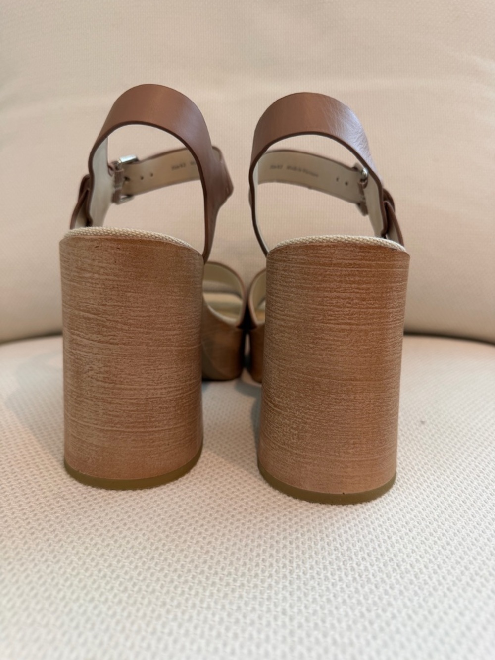 Dolce Vita Tan Leather Block Heel Sandals - Picture 5 of 8
